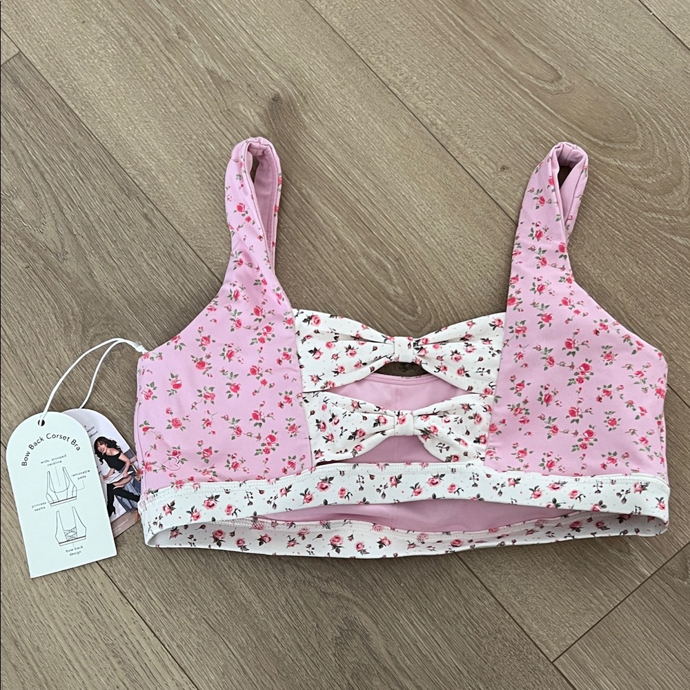 Blogilates Pink Floral Women's Bra - Picture 4 of 4